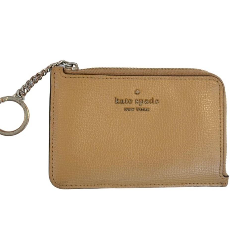KATE SPADE Darcy Medium Zip Cardholder w/ Keychain Tan
